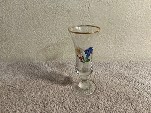 Mini Floral Design Gold Rim Goblet - Picture 1 of 7