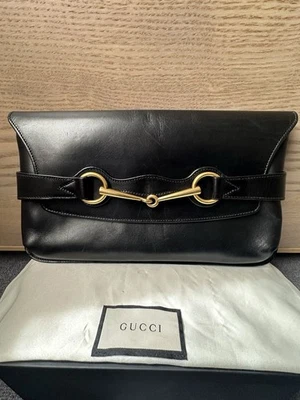 Authentic Gucci Bright Bit Horsebit Clutch Black - Image 1 of 4