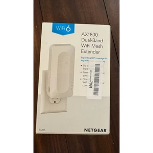 NETGEAR AX1800 Dwupasmowy przedłużacz siatkowy WiFi 6 EAX15 Wtyczka ścienna Bezprzewodowy Internet - Zdjęcie 1 z 8