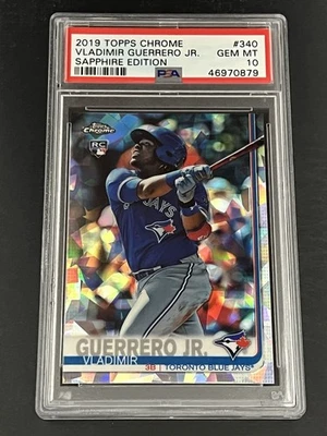 VLADIMIR GUERRERO JR. - 2019 Topps Chrome Sapphire RC #340 - PSA 10 GEM MINT - Image 1 of 2