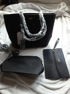 LOVEVOOK Handbags for Women Shoulder Bags Tote Satchel Hobo 3pcs Purse Set Black - Picture 1 of 6