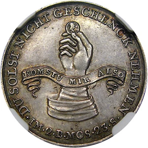 1708 GERMANY SILVER SATIRICAL MEDAL NGC MS60 ~ FINE STYLE & RARE QUALITY! - Picture 1 of 5