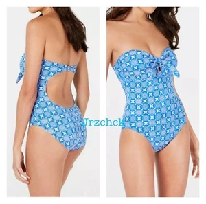 NWT Michael Kors Halter Bandeau One Piece Swimsuit Bathing Suit Swimwear 10 $150 - Picture 1 of 3