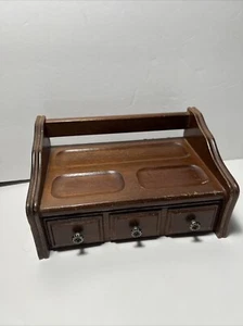 SOPORTE/ORGANIZADOR CAMBIO TOCADOR VINTAGE MADERA CON UN CAJÓN - Imagen 1 de 10