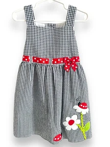 Emily Rose Lady Bug Seersucker Dress Tie Back Navy / White Size 4T New w Tags - Picture 1 of 9