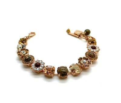 Pulsera Mariana Leopardo Cine Ágata Mineral y Marrones Cristales Swarovski Mi B... Foto 1 de 3