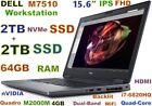 Workstation DELL 7510 i7-6820HQ 4TB  NVMe+ SSD 64GB 15.6" FHD Quadro 4GB Docking