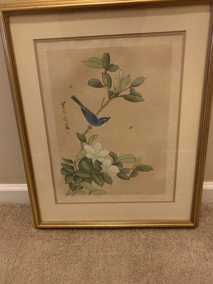 蓝色古董原创中国风绘画和卷轴| eBay