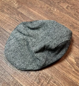 Vintage Flat Cap | Mens Vintage McNeal Herringbone Flat Cap, Vintage Style Retro - Picture 1 of 5