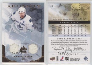 2010-11 Upper Deck Artifacts Bronze Jersey/Jersey /150 Henrik Sedin #58 HOF