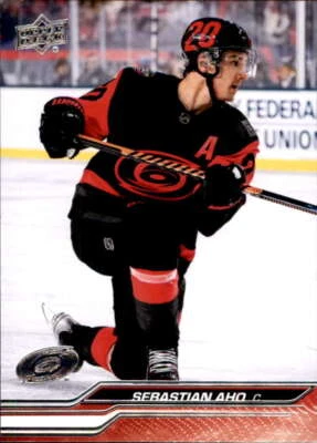 2023-24 Upper Deck Series 1 #30 Sebastian Aho Carolina Hurricanes - Image 1 of 2