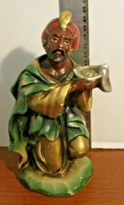 Vintage Made in Japan 7" Brown Skinned PORCELAIN WISEMAN~Christmas Nativity~a - Picture 1 of 7