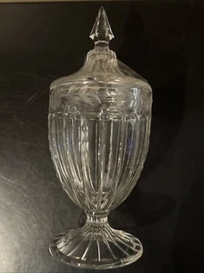 Heisey Glass Recessed Panel #465 FTD 1/2 LB Candy Apothecary Jar Cutting Floral - Picture 1 of 8
