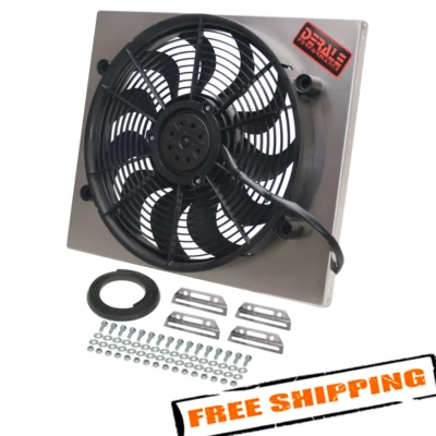 Derale 16821 High Output Single 17'' Electric RAD Fan/Aluminum Shroud Kit - Image 1 of 4