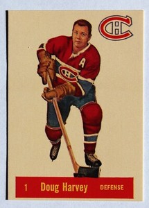 1992/93 Parkhurst Reprint; Doug Harvey PR-40; Montreal Canadiens
