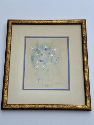 PINTURA MARIAM ATTARIAN PEQUENA ABSTRATA NATUREZA MORTA FLORES FLORAIS MEADOS DO SÉCULO - Imagem 1 de 4