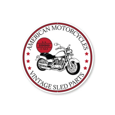 American Motorcycle Garage Metal Sign Foto 1 de 4
