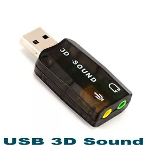 USB 3D External Sound Card USB 2.0 To 3.5mm Mic Headphone Jack Stereo Headset - Picture 1 of 7