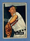 1951 Bowman baseball set break #53- Bob Lemon- INDIANS HOF GREAT- LOW GRADE!