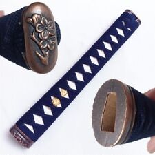 26cm Katana Tsuka Blue silk cord Handle for Japanese Sword Wakizashi Fittings