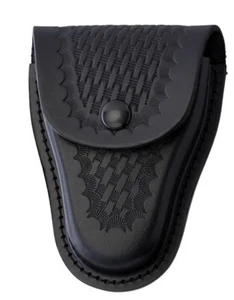 Polizei Handschellen Lederholster schwarz Finish Gürtelscheide kostenloser Versand USA - Bild 1 von 3