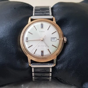 Vintage Timex Analog Watch Stainless Steel Silver Black Band HandWind Manual  - Picture 1 of 9