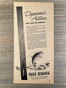 True Temper Dynamic Casting Fishing Rod Cleveland Ohio 1946 Vintage Print Ad - Picture 1 of 1