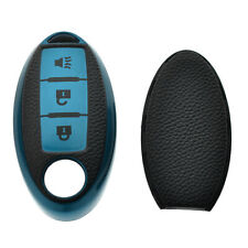 3 Button Blue TPU Key Cover Case Holder Protect Fit For Nissan Rogue Pathfinder