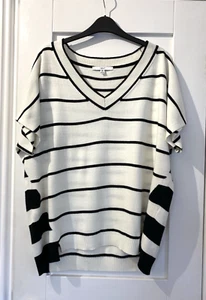 NEXT Black & White Striped Knitted Tunic Jumper Oversized Top MEDIUM / UK 12-14 - Picture 1 of 5