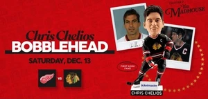 Chris Chelios Bobblehead Chicago Blackhawks Sorteo el 13/12/25 SGA Nuevo COMO NUEVO - Imagen 1 de 1