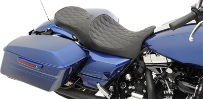Drag Specialties 钻石针低调座椅适合 2008 - 2024 Harley Touring — 第 1/4 张图片