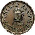 Milwaukee Wisconsin Civil War Token Empire Brewery Philip Best Lager Beer Mug