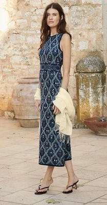 Vestido Largo Peruvian Connection Samarinda Piscina Sin Mangas Algodón Pima Nuevo con Etiquetas Mediano Foto 1 de 4