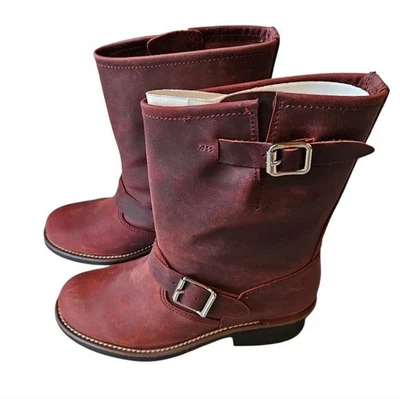 Jeffrey Campbell Standoff Ankle Leather Boots Red Womens Size 8 NEW - Image 1 of 4