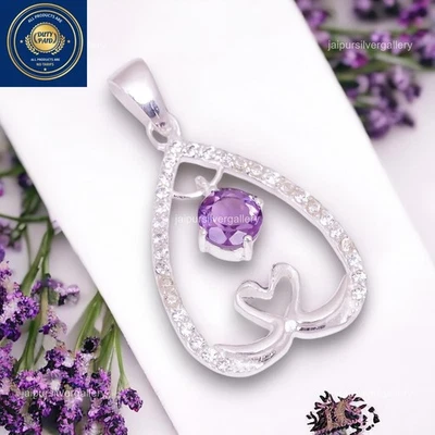 Dije de plata esterlina de piedra esmeralda verde año nuevo moda mayo colgante joyería Foto 1 de 4