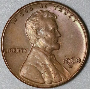 1960-D/D RPM # 1 (FS-502) Lincoln Cent AU Large Date Mint Error Coin (25063001R) - Picture 1 of 2