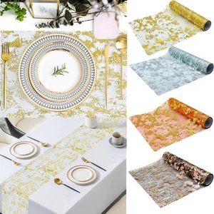 Enchanting Glitter Sequin Tablecloth Runner for Elegant Event Arrangement - Picture 1 of 31