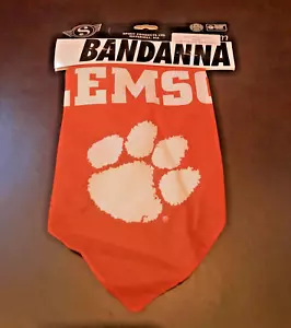 NCAA Clemson Tigers Football Pet Bandanna Size Small Tiger Paw Print New! - Picture 1 of 4