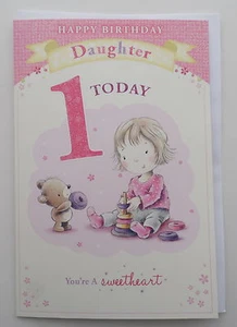 FIGLIA 1° COMPLEANNO - Biglietto di compleanno - Biglietto di auguri - Relazioni ETÀ - Foto 1 di 8