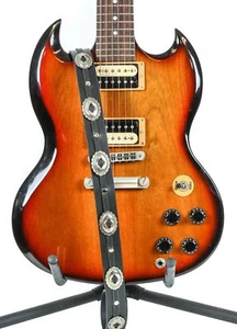 Correa de guitarra de 1 1/4" de ancho ovalada media concho hebilla delgada - Imagen 1 de 2