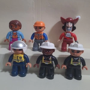LEGO DUPLO FIGURE HOOK TOY, POLICE, WORKERS AND GIRL LOT OF 6 FIGURES - Picture 1 of 8
