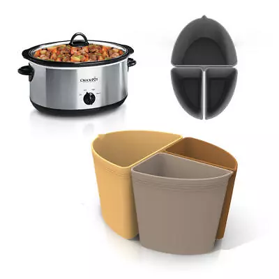 VIGOR Reusable Thicker Silicone Slow Cooker Divider Liner Compatible 6 Quart Slow Cook