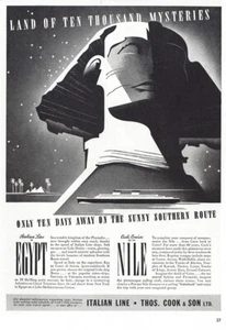 1938 Italian Line: Land of Ten Thousand Mysteries Vintage Print Ad - Picture 1 of 1