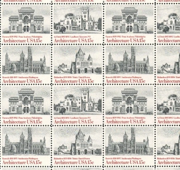United States 15¢ American Architecture Postage Stamp #1838-41 Pack of 100 - Image 1 of 1