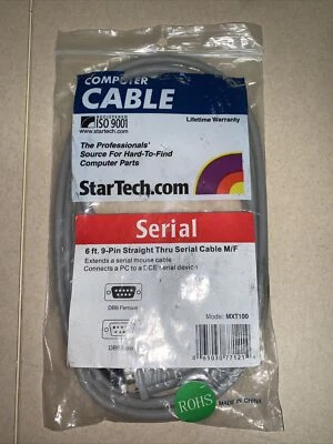 Serial Cable 9-PIN - Straight Thru (extension) - M/F 6ft - NEW - Image 1 of 2