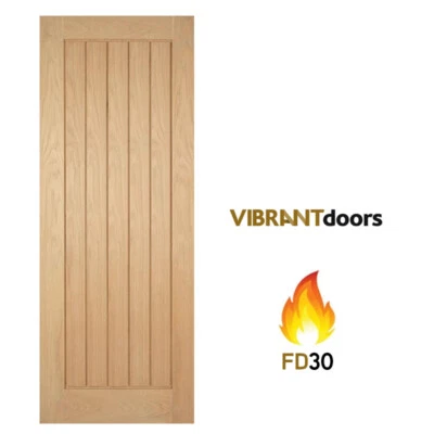 Mexicano Oak Prefinished FD30 Fire Door - Brand New - Image 1 of 3