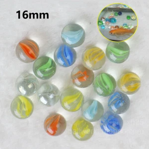 16mm Glass Ball Marbles Cat's Eye Ball Checkers Vase Fish Tank Decorative Ball - Picture 1 of 7