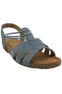 Earth Origins Leather Sling-Back Sandals Laney Moroccan Blue - Picture 1 of 3