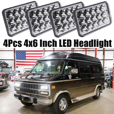 Faros LED altos/bajos de 4x6"" para Cadillac Fleetwood/DeVille 1975-1986 4 un. Foto 1 de 4