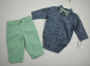 Just One You Made By Carters Set di cravatte con fiocco per ragazzi Shifley Chambray 6M - Foto 1 di 10